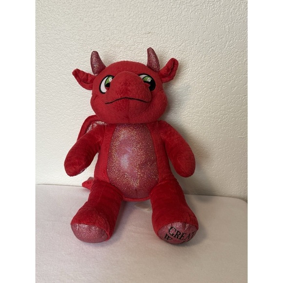 Build-A-Bear Workshop Other - Build A Bear Great Wolf Lodge Red Dragon Plush Glitter Wings Stuffed Animal 15"